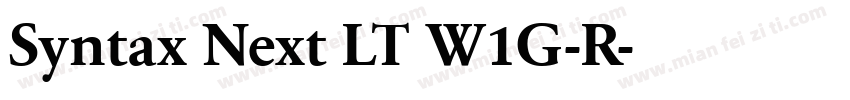 Syntax Next LT W1G-R字体转换